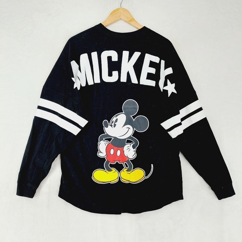 Disney Mickey Black & White Cotton Striped Long Sleeve Crew Neck T-Shirt 2362